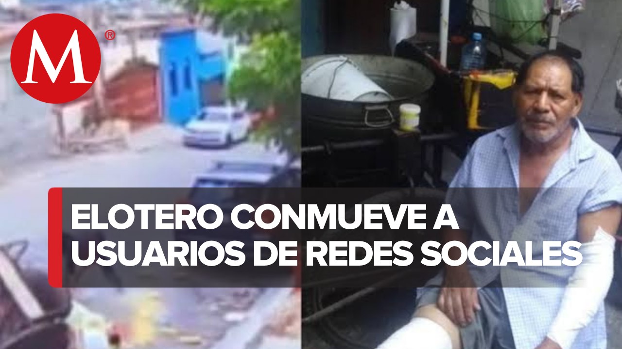 Elotero resbala y tira su mercancía; usuarios e...