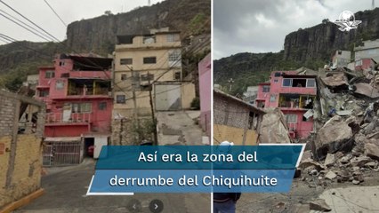 El antes y el después del derrumbe en el Cerro del Chiquihuite