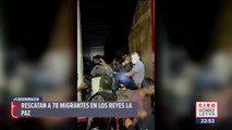 Rescatan a 78 migrantes escondidos en un tráiler en Edomex