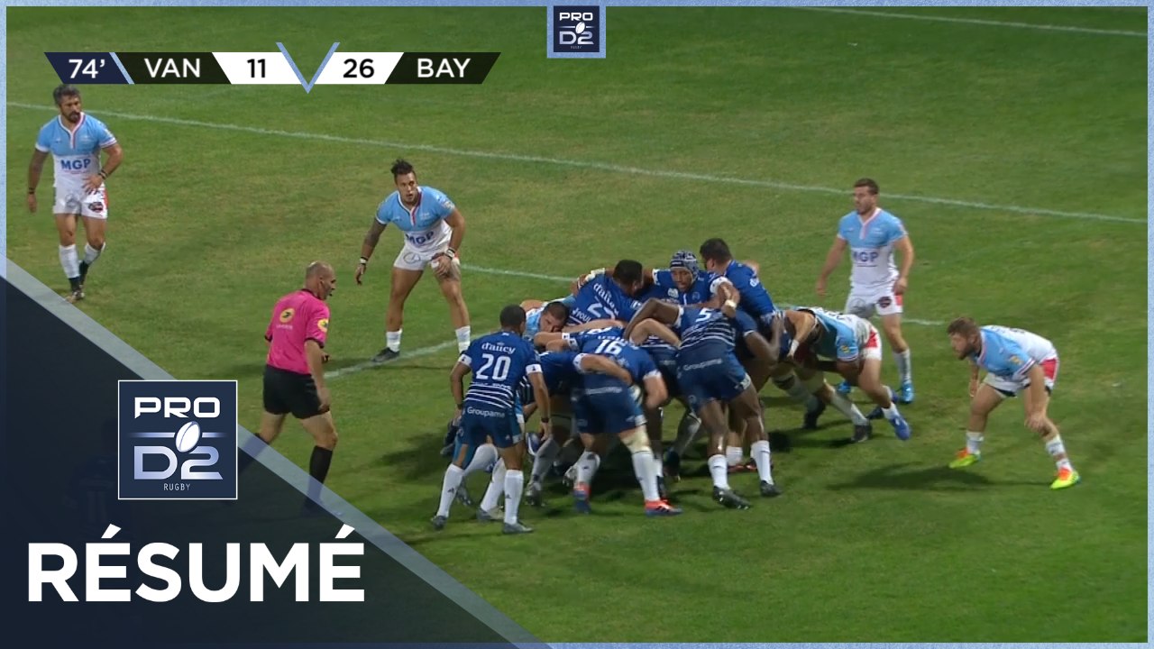 PRO D2 - Résumé RC Vannes-Aviron Bayonnais: 18-26 - J03 - Saison 2021/2022