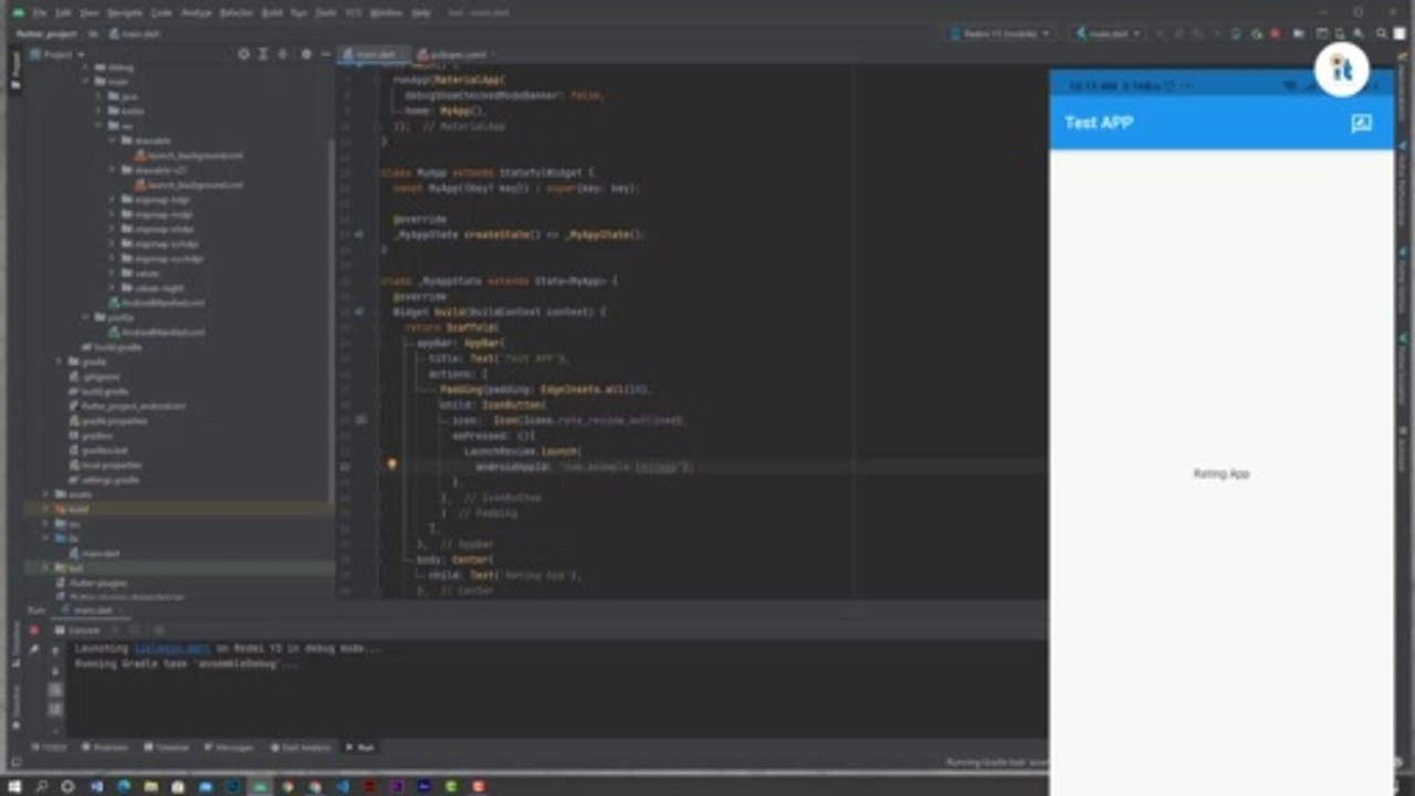 Rate my app flutter example & In app Review Flutter | Flutter Tutorial App Rating