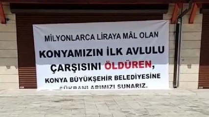 AKP’nin kalesi Konya’da esnaftan pankartlı eylem: Kiramızı ödeyemiyoruz, kimse halimizden anlamıyor
