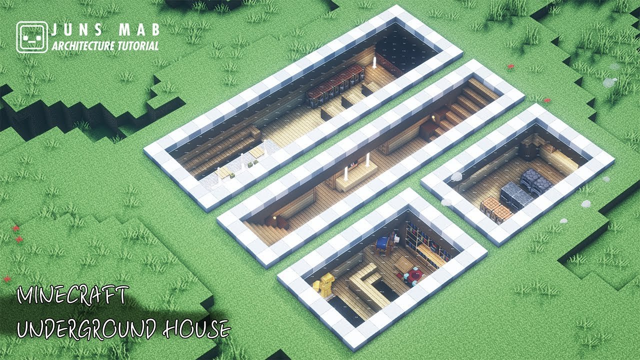 Minecraft house tutorial __ How to build a Underground house 184