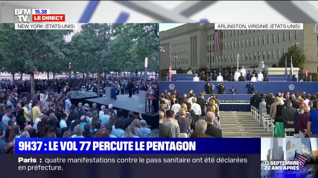 Hommage aux victimes du 11-Septembre: une minute de silence à New York et à Arlington, où se trouve le Pentagone