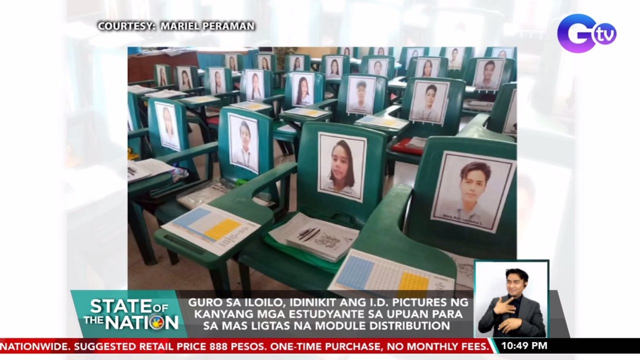 Guro sa Iloilo, idinikit ang ID pictures ng kanyang mga estudyante sa upuan para sa mas ligtas na module distribution  | SONA