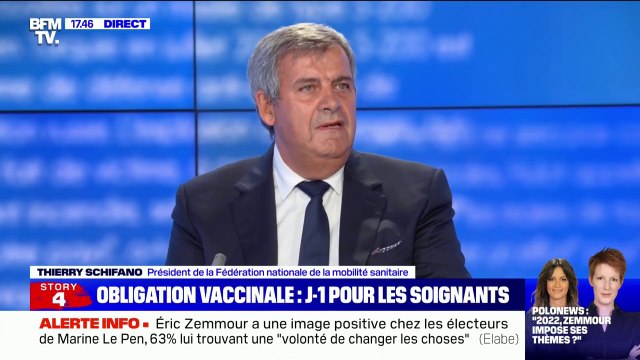 Selon Thierry Schifano, 10% de la profession [d'ambulancier] sera absente avec l'entrée en vigueur de la vaccination obligatoire