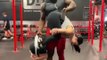 Man Does Weightlifting by Lifting Two Kids With his Arms