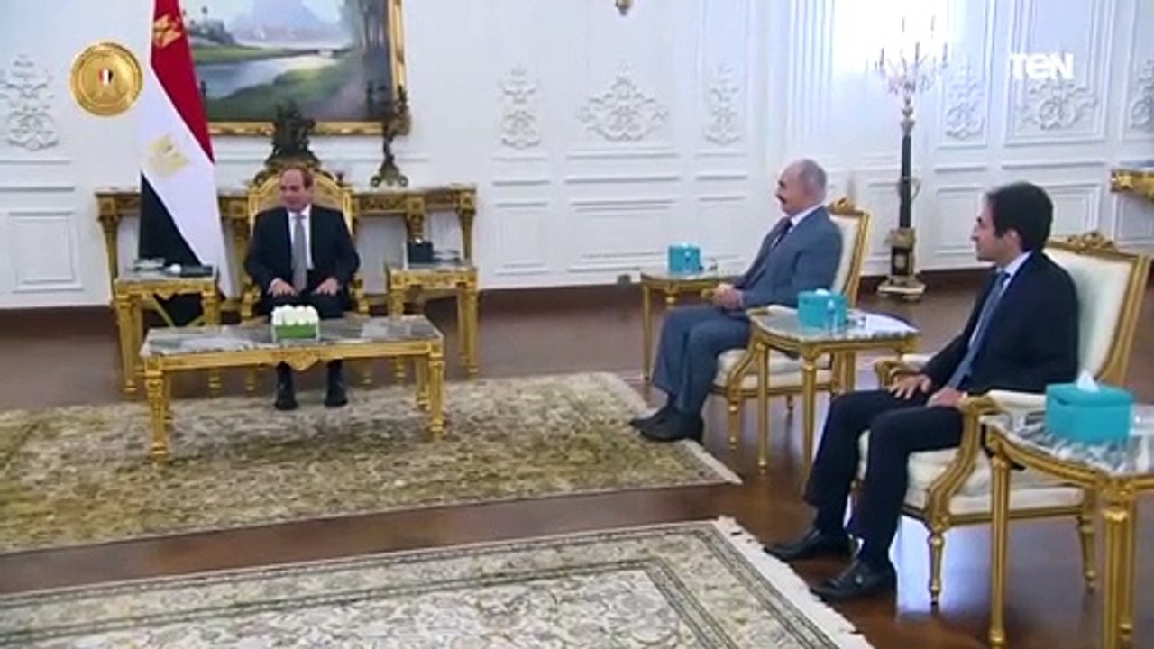 شاهد.. الرئيس السيسي يستقبل رئيس مجلس النواب الليبي عقيلة صالح والقائد العام للجيش الليبي خليفة حفتر