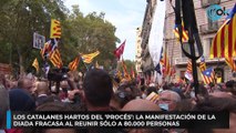Los catalanes hartos del ‘procés’: la manifestación de la Diada fracasa al reunir sólo a 80.000 personas
