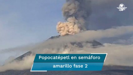 Popocatépetl registra explosión y acumula 128 exhalaciones en 24 horas