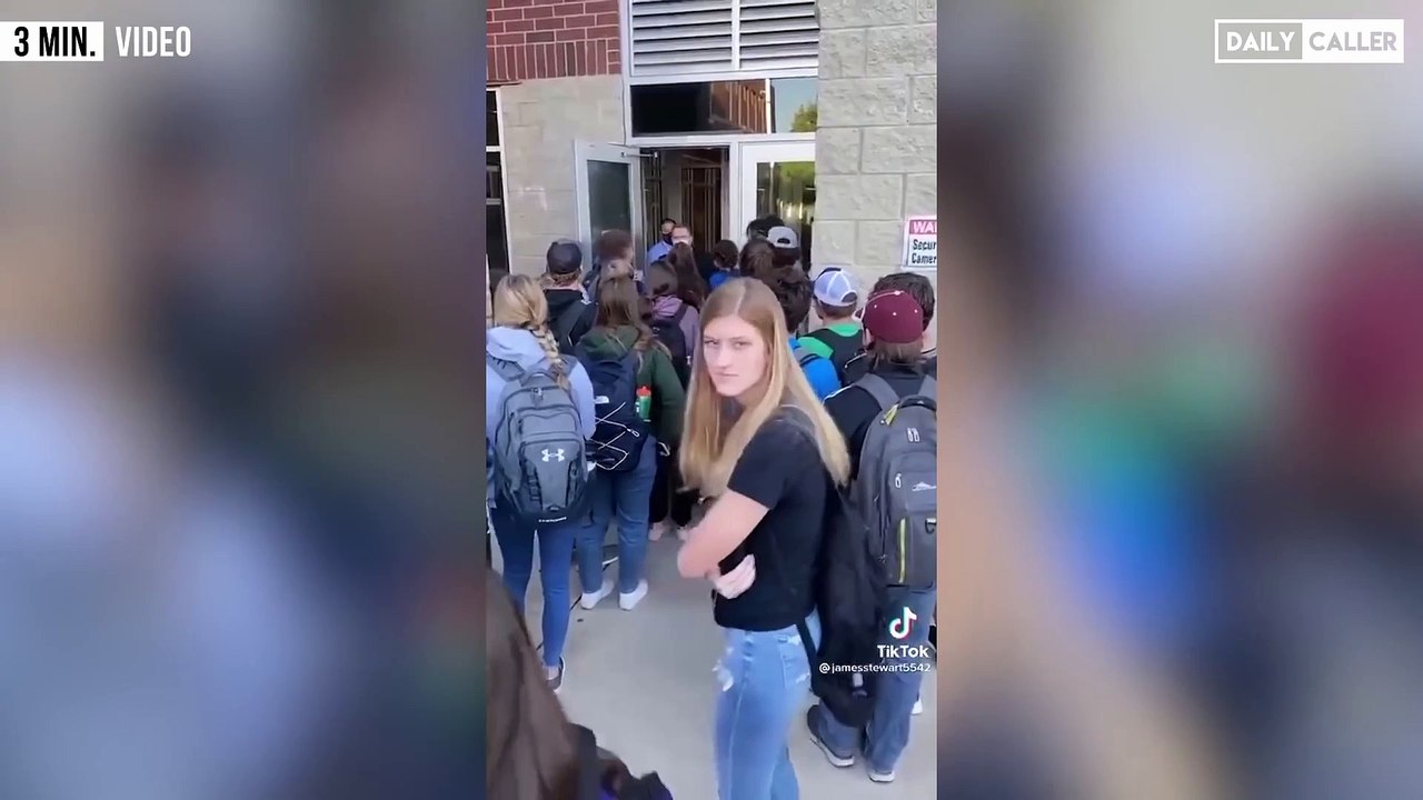 Unmasked Kids Push Through Administrators To Go To School