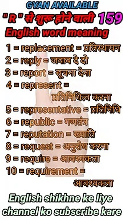 #gyan_available_short_VDO_159 Daily use English to Hindi  word meaning
