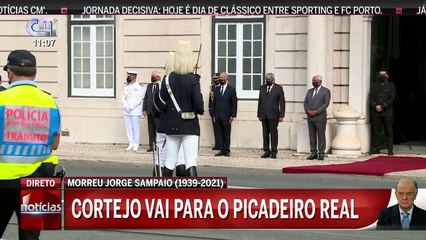 Militar sente-se mal durante o velório de Jorge Sampaio (1939-2021)