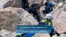Marinos realizan trabajos para dictaminar riesgos en zona de derrumbe en cerro del Chiquihuite