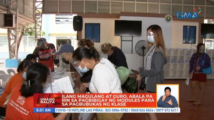 Ilang magulang at guro, abala pa rin sa pagbibigay ng modules para sa pagbubukas ng klase | UB