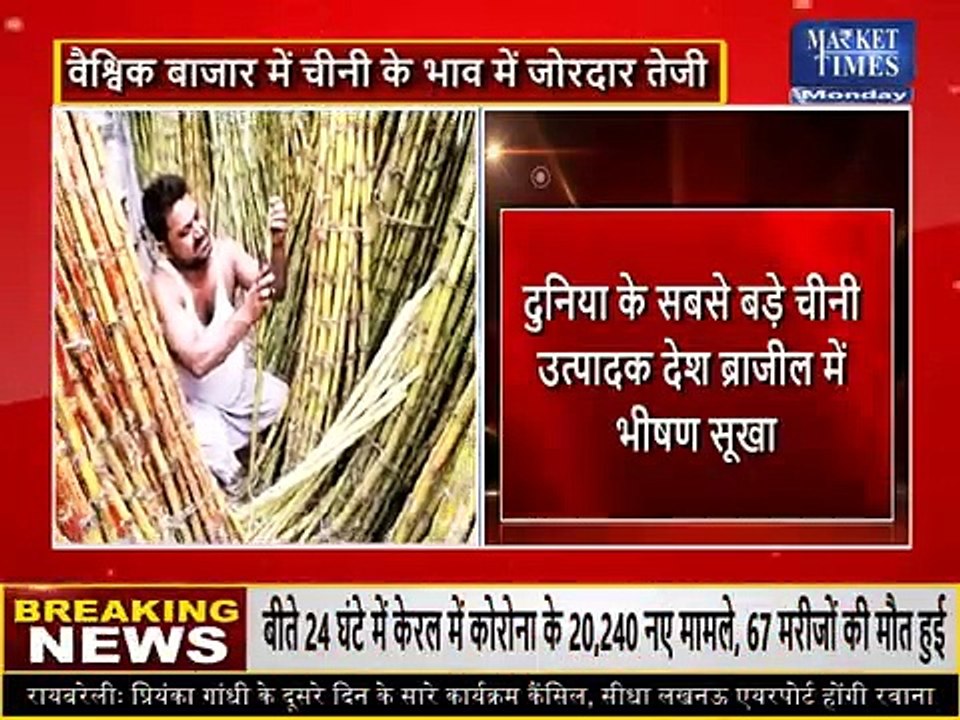 चीनी की कीमतों में जोरदार तेजी ! Market Times TV #sugar #chini #sugarcane #चीनी #ganna #brazilsugar