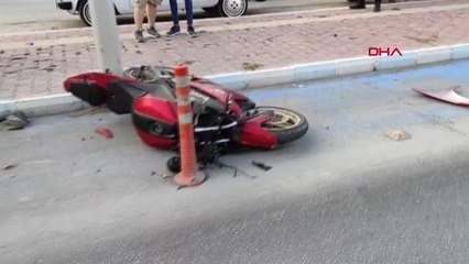 MOTOSİKLETİYLE KAZA YAPAN LİSELİ YARALANDI