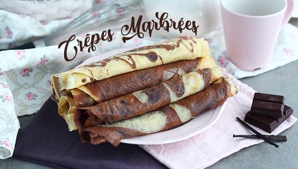 Crêpes marbrées vanille chocolat