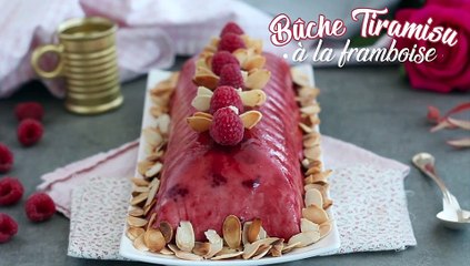 Bûche tiramisu à la framboise