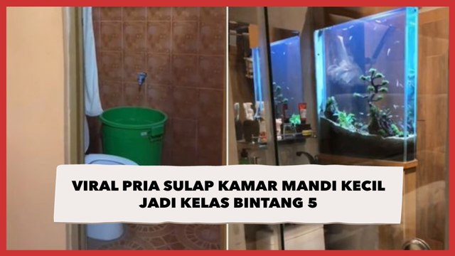Viral Pria Sulap Kamar Mandi Kecil Jadi Kelas Bintang 5, Ada Aquariumnya