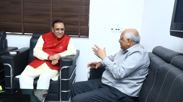Gujarat's CM-designate Bhupendra Patel meets Vijay Rupani
