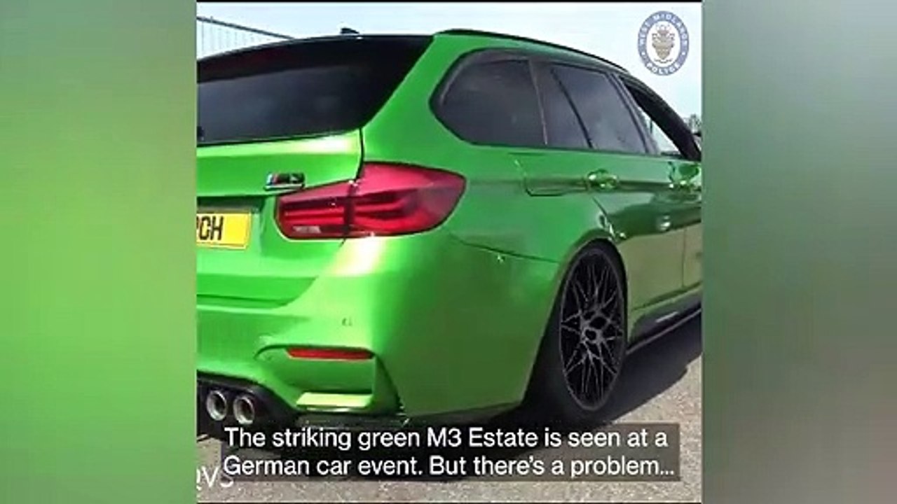 Green cut-and-shut BMW crushed by Midlands police