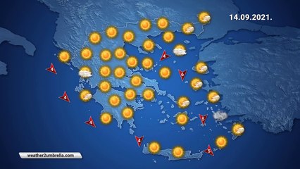 Η πρόγνωση του καιρού για την Τρίτη 14-09-2021
