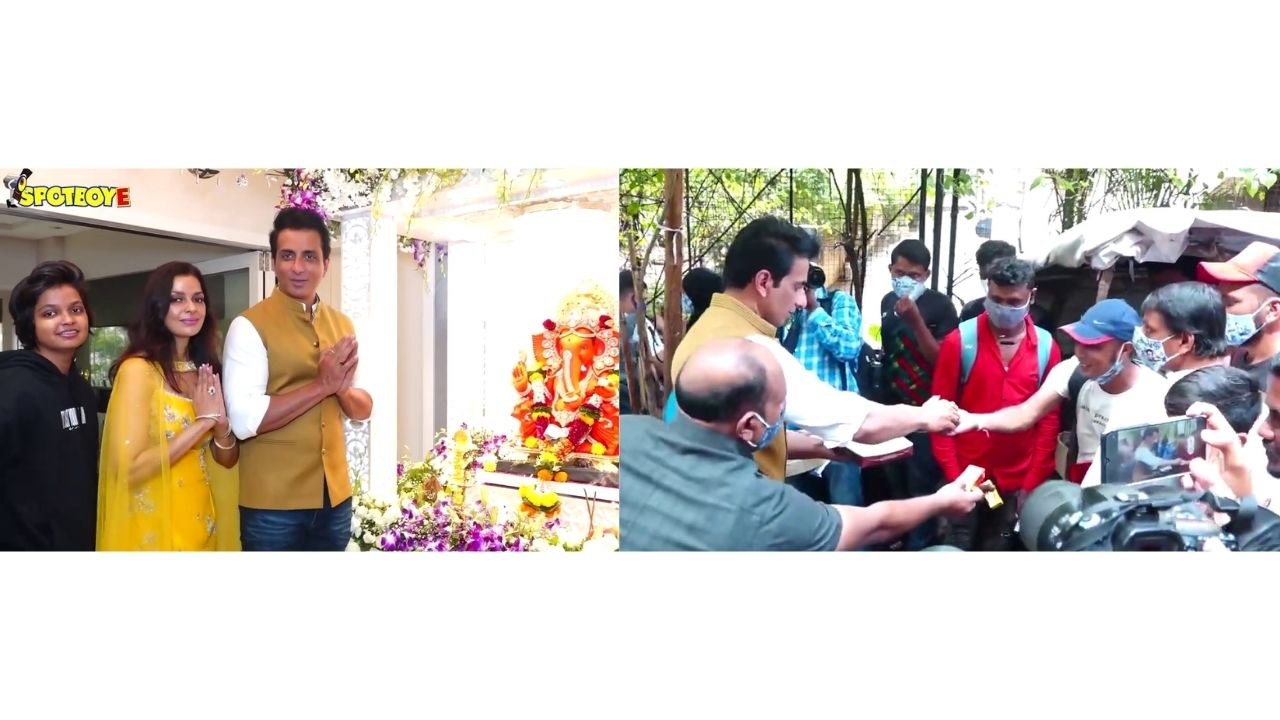 Sonu Sood's Sweet Gesture : Distributes Sweets To His Fans : Celebrates Ganesh Chaturthi With Family