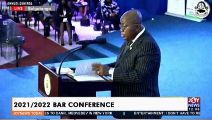 Live: 2021/2022 Bar Conference: Record of lawyers paying taxes poor – President Akufo-Addo (13-9-21)