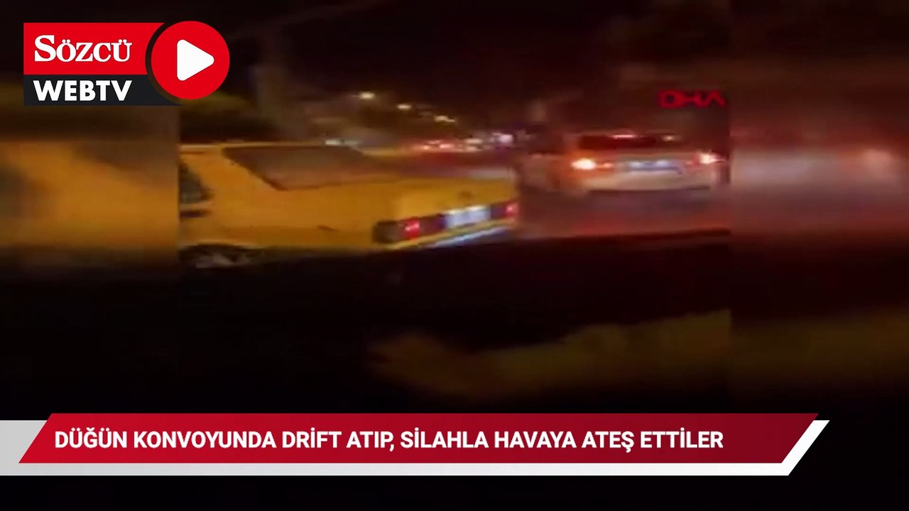 Düğün konvoyunda drift atıp havaya ateş ettiler