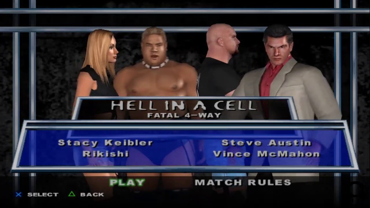 Here Comes the Pain Stacy Keibler(ovr 100) vs Rikishi vs Steve Austin vs Vince McMahon