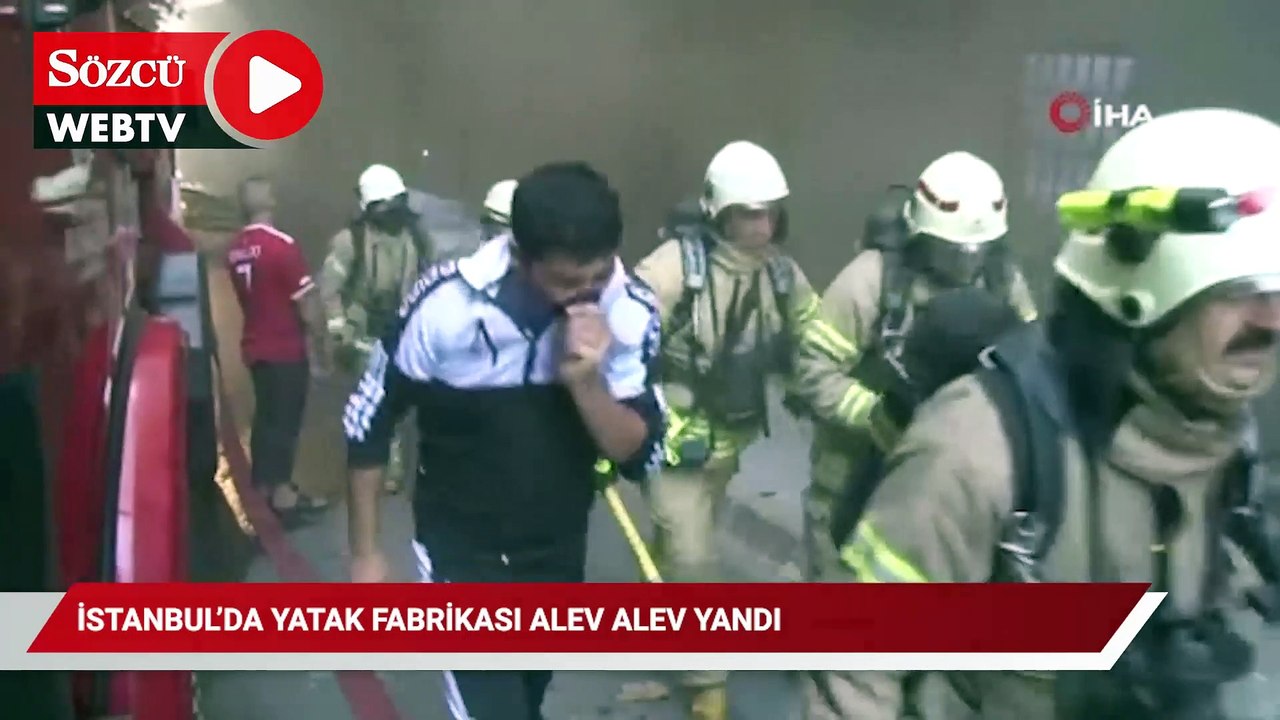 İstanbul’da yatak fabrikası alev alev yandı