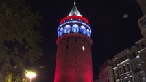İstanbul'un köprüleri ve Galata Kulesi, Ahilik Haftası nedeniyle kırmızı beyaza büründü