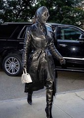 Kim Kardashian Went Incognito in an All-Leather Bodysuit and Matching Full Face Mask