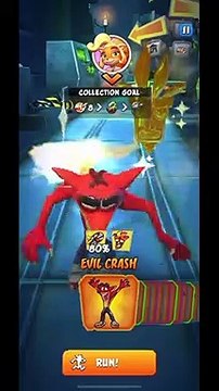 Evil Crash Bandicoot Skin Gameplay - Crash Bandicoot: On The Run! (Season 4 Tier 30 Reward)