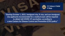 NEW COVID VACCINATION RULES FOR SOME US VISAS