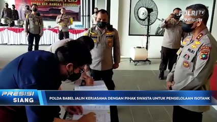 Polda Babel Bekerjasama dengan Swasta dalam Penglolaan Bantuan  Isotank