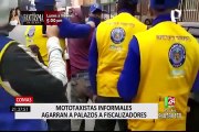 Comas: mototaxistas informales agarran a palazos a fiscalizadores