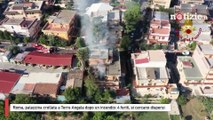 Roma, palazzina crollata a Torre Angela dopo un incendio: 4 feriti, si cercano dispersi