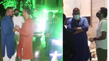 Bollywood Style Icon #SanjayDutt Aka Sanju Baba Snapped At A Politicians House For Ganesh Chaturthi