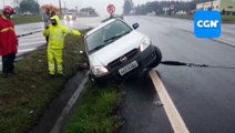 Saída de pista é registrada na rodovia BR-277, nas proximidades do Aeroporto