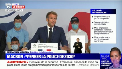 Beauvau de la sécurité: Emmanuel Macron veut "plus de bleu sur le terrain"