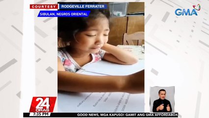 Grade 1 student sa Negros Oriental, napaiyak na lang sa binabasang module | 24 Oras