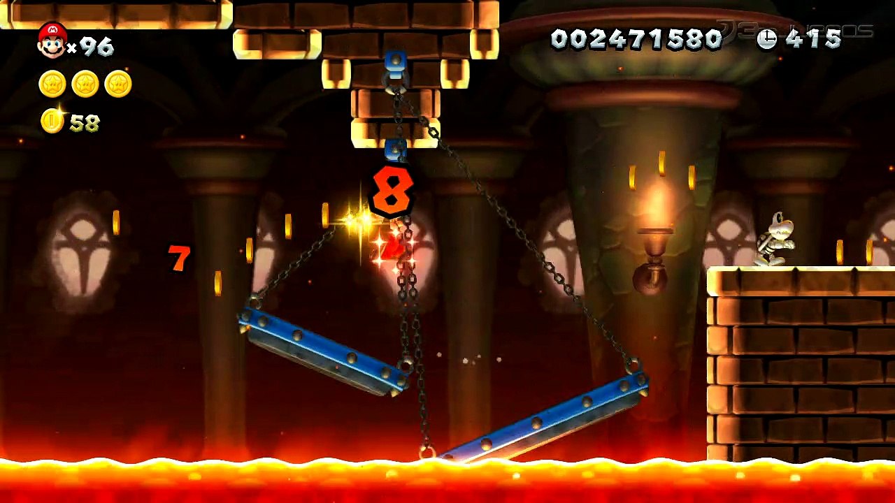 New Super Mario Bros U: Gameplay: Castillo Balancín