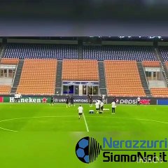 L'allenamento del Real Madrid a San Siro nella serata di martedì
