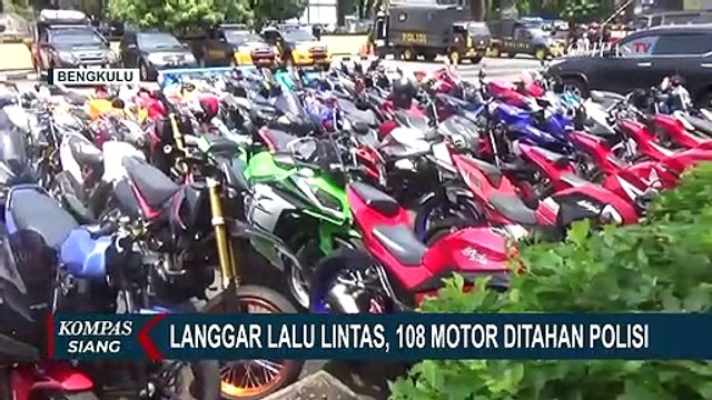 Terjaring Razia Balap Liar Hingga Knalpot Bising, Polisi Sita 108 Sepeda Motor