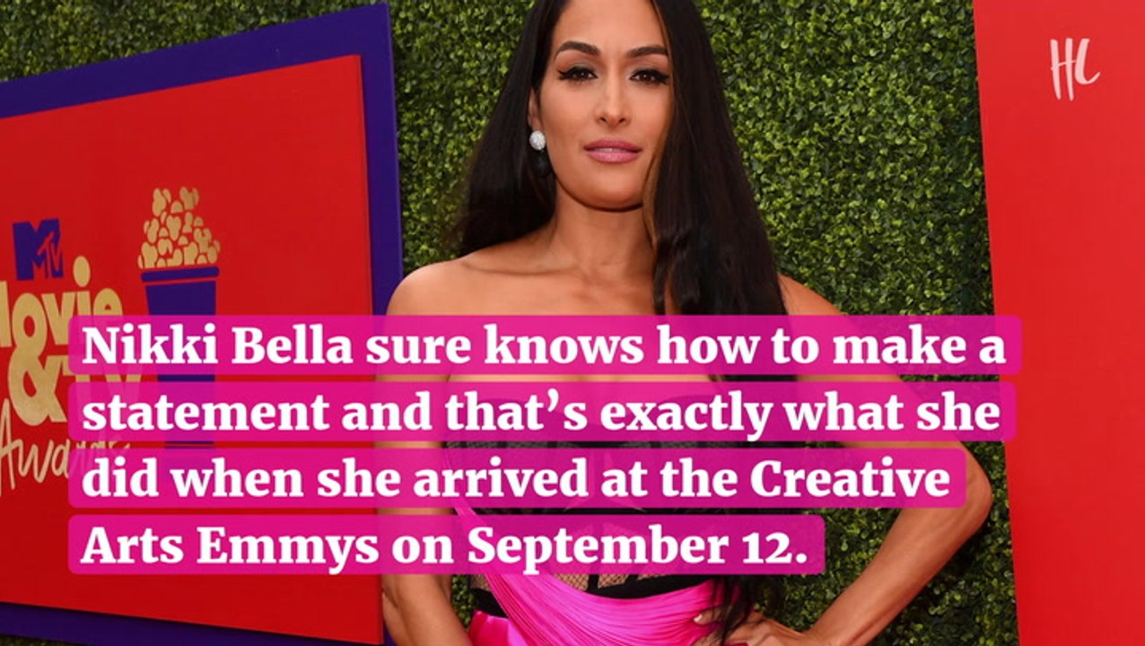 Nikki Bella Stuns In Incredibly Sexy Sheer Dress For Creative Arts Emmys With Artem Chigvintsev