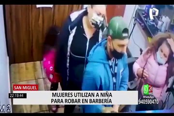 San Miguel: mujeres usan a niña para robar en barbería