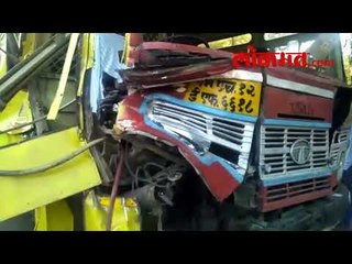 नाशिक-त्र्यंबकेश्वर रस्त्यावर बस ट्रॅक्टरचा भीषण अपघात; तीन महिला मजूर गंभीर