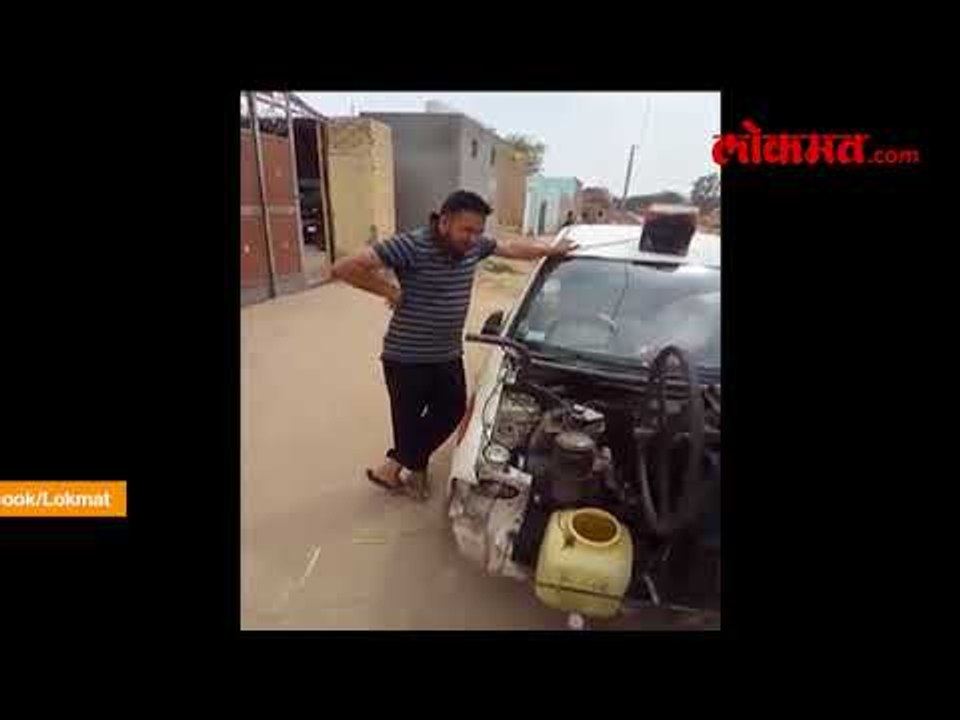 Viral video Desi jugaad Sugarcane juice machine on a car video